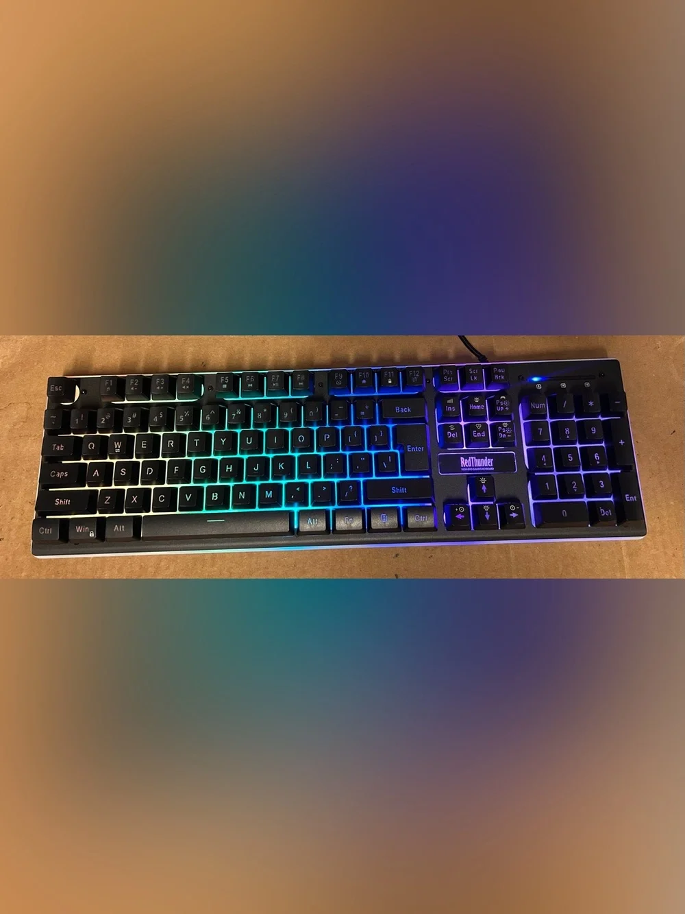 RedThunder K10 Wired Gaming Keyboard & Mouse Combo with Wrist Rest – Black